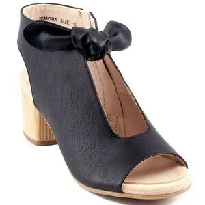 GC Shoes Women's Kimora Knot Detail Block Heel Dress Sandals